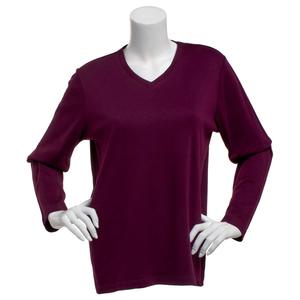 Petite Hasting & Smith Long Sleeve Solid V Neck Tee alternate view