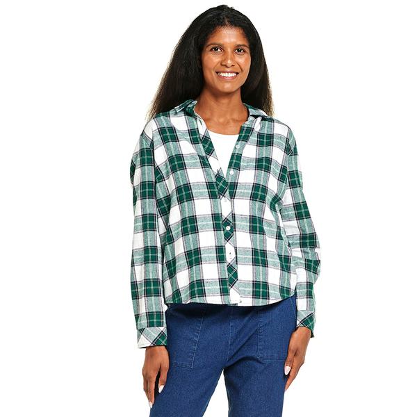 Plus Size Hasting & Smith Long Sleeve Plaid Flannel - Rainforest