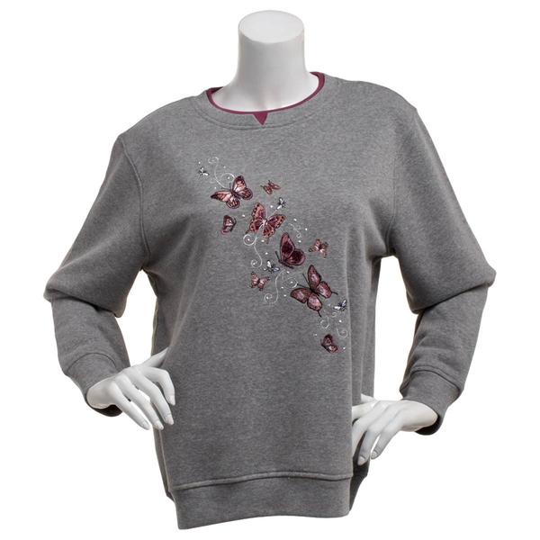 Plus Size Hasting & Smith Butterflies & Bees Fleece Sweatshirt