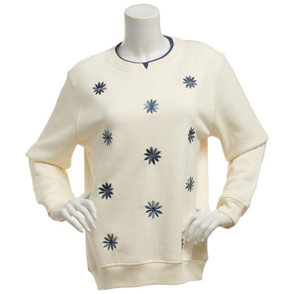 Petite Hasting & Smith Tossed Floral Fleece Sweatshirt