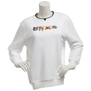 Plus Size Hasting & Smith Four Peeking Cats Fleece Sweatshirt