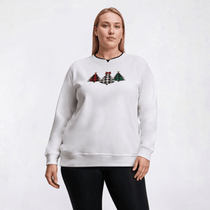 Plus Size Hasting & Smith Buffalo Plaid Tree Trio Sweatshirt