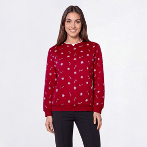 Womens Hasting & Smith Candy Canes Sweatshirt with Snowflakes