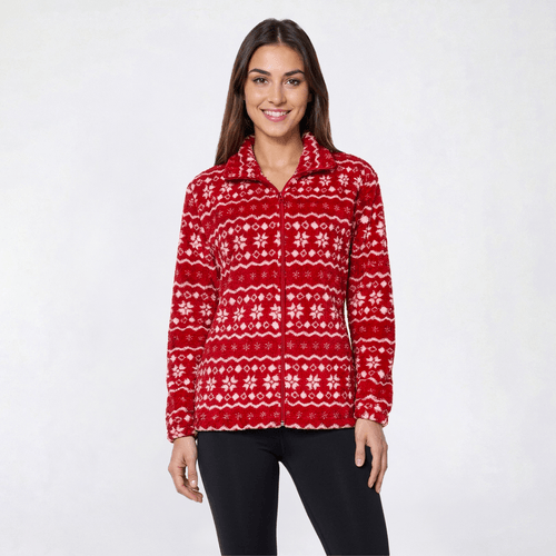Petite Hasting & Smith Cozy Full Zip Nordic Snowflake Jacket