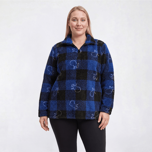 Plus Size Hasting & Smith Snowman Buffalo Check Sweater alternate view