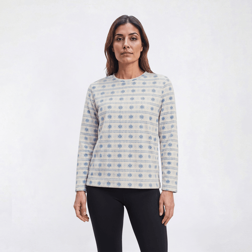 Petite Hasting & Smith Long Sleeve Snowflake Fleece Sweater alternate view
