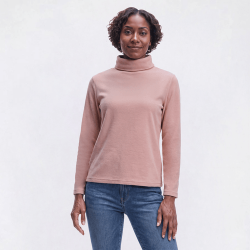Petite Hasting & Smith Long Sleeve Turtleneck Microfleece Sweater
