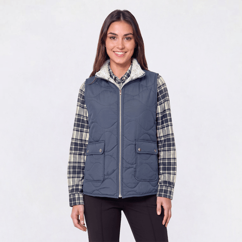 Womens Mountain Ridge Sherpa Lined Zip Mock Neck Vest alternate view