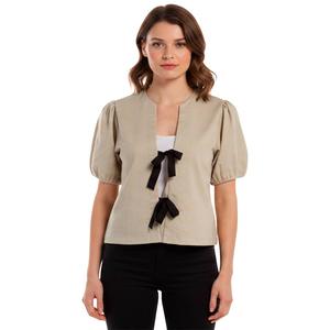 Womens Architect(R) Puff Sleeve Tie Front Blouse