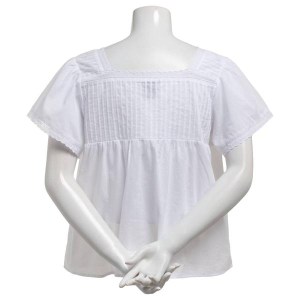 Womens Architect(R) Short Sleeve Square Neck Button Front Blouse alternate view