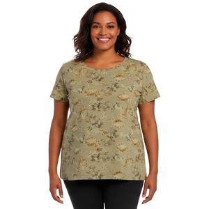 Plus Size Architect(R) Short Sleeve Floral Slub Tee