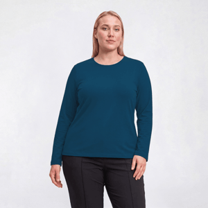 Plus Size Hasting & Smith Long Sleeve Solid Crew Neck Tee alternate view