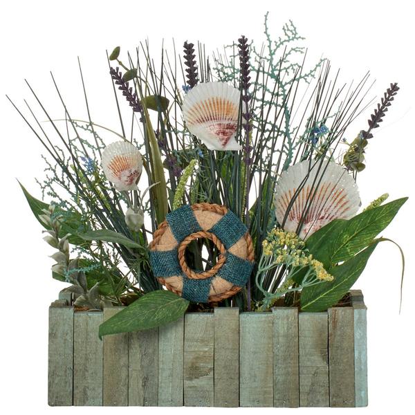 Seashell Coral Onion Grass in Pot