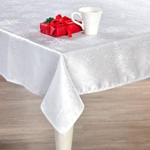 Snowflakes Metallic Jacquard Tablecloth