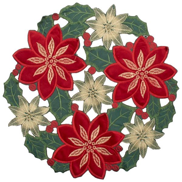 Poinsettia Garden Cutwork Placemat