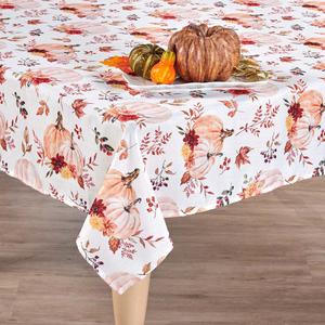 Willow & Hem Floral Pumpkins & Leaves Print Tablecloth
