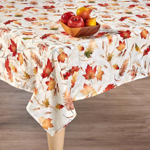 Willow & Hem Harvest Leaves Print Jacquard Tablecloth
