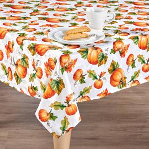 Willow & Hem Pumpkin Leaves Print Jacquard Tablecloth