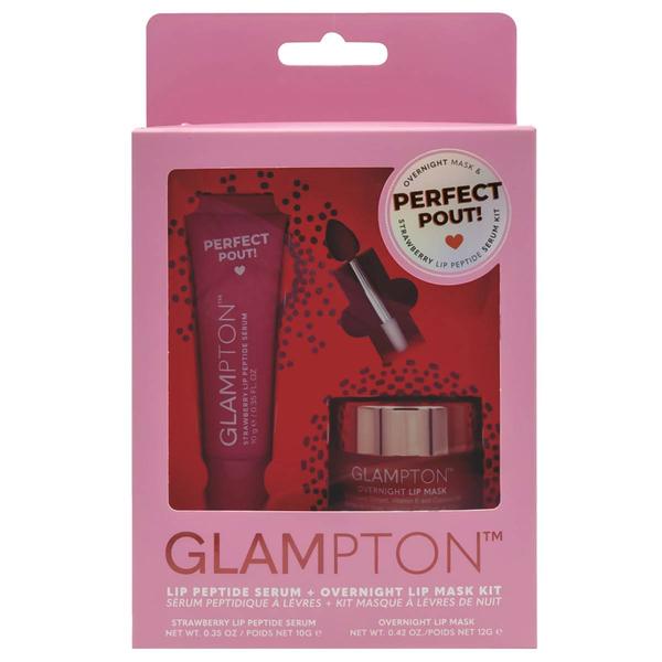 Glampton Perfect Pout Strawberry Lip Peptide Serum & Lip Mask Kit