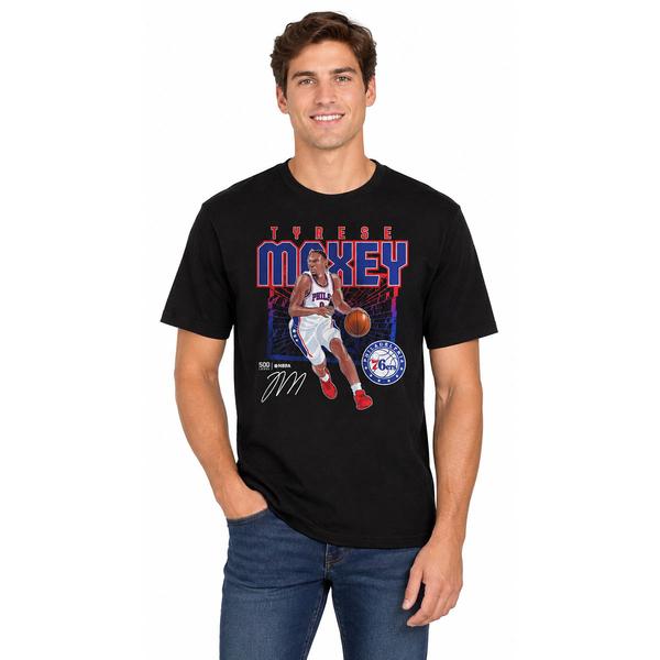Mens NBA Tyrese Maxey 76ers Shattered Short Sleeve Tee