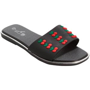 Womens Love 83 Cherry Jelly Band Slide Sandals