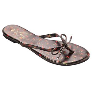 Womens Love 83 Cherry Hearts Bow Flip Flops