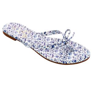Womens Love 83 Blue Floral Bow Filp Flops