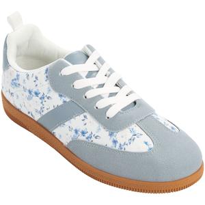 Womens Love 83 Blue Floral Fashion Sneakers alternate view