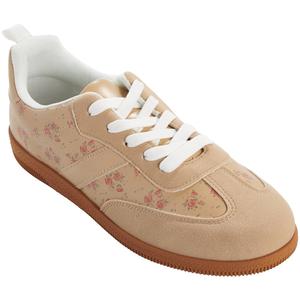 Womens Love 83 Sand Rose Floral Fashion Sneakers
