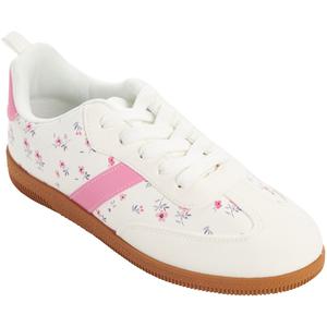 Womens Love 83 White/Pink Floral Fashion Sneakers