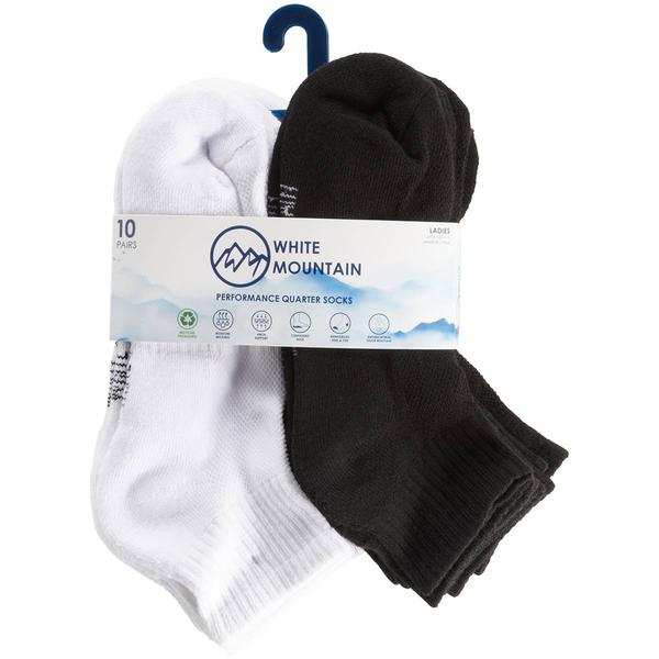 Womens White Mountain 10pk. Cushion Quarter Socks alternate view
