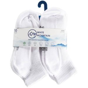 Womens White Mountain 10pk. White Quarter Socks alternate view