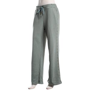 Juniors Hunter & Brown Stud Trim Wide Leg Drawstring Sweatpants