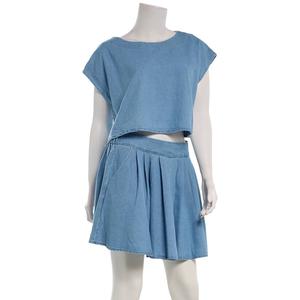 Juniors Hunter & Brown Pleat Skirt Set