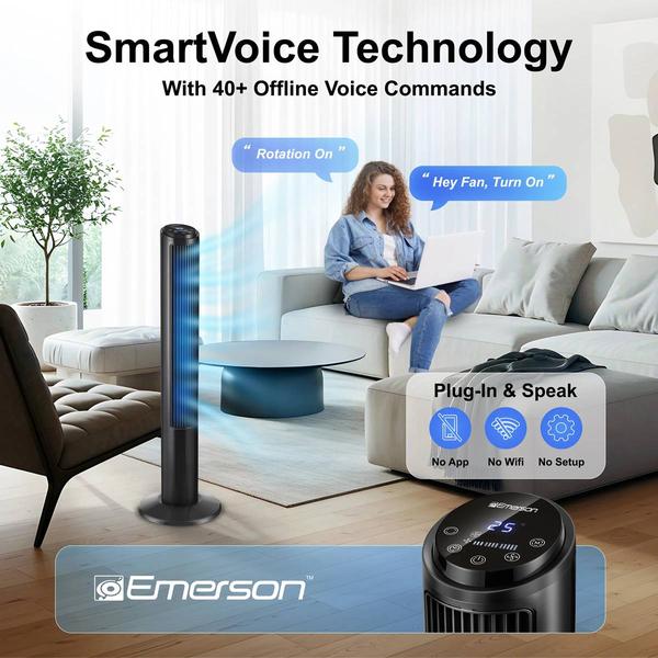 Emerson Smartvoice 40 Inch Toer Fan With Remote alternate view