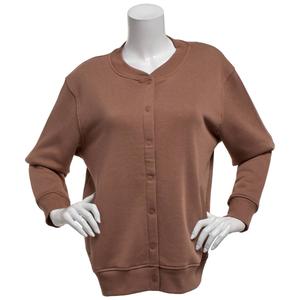 Petite Hasting & Smith Long Sleeve Fleece Baseball Cardigan