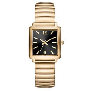 Womens Gold-Tone Black Dial Analog Watch - 15280G-07-G27