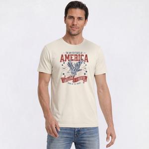 Mens Freedom & Liberty USA Short Sleeve Tee - Natural