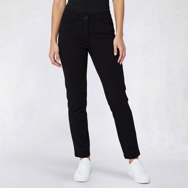 Womens Preswick & Moore(R) Zip Front Solid Straight Leg Pants