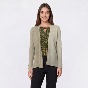 Womens Verve Ami Open Front Directional Rib Stitch Cardigan