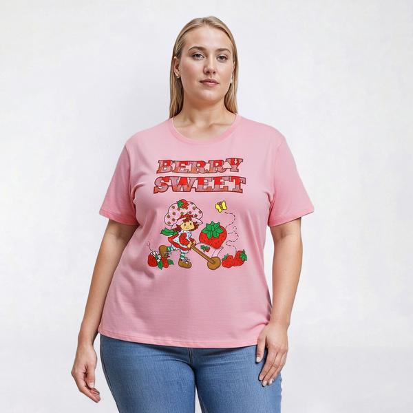 Juniors Freeze Strawberry Shortcake(tm) Gingham Graphic Tee