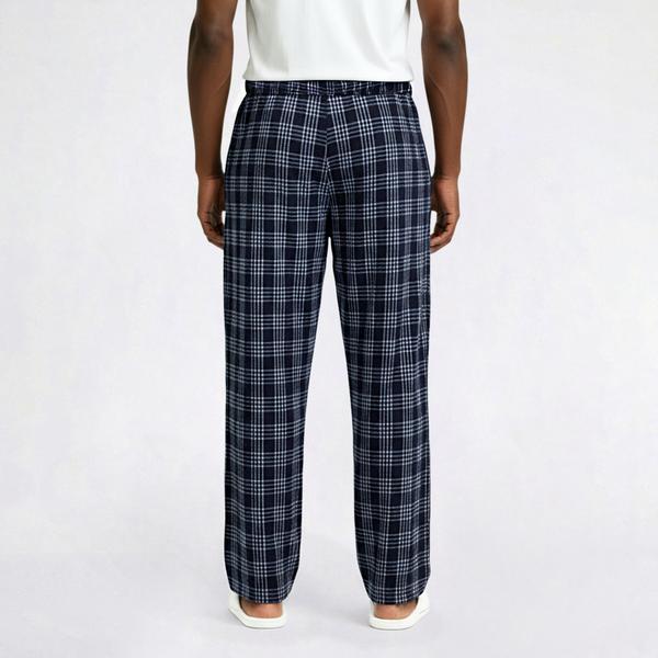Mens Preswick & Moore(R) Flannel Plaid Pajama Pants - Navy/White alternate view