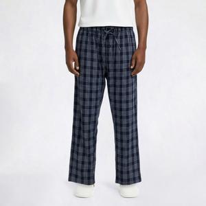 Mens Preswick & Moore(R) Flannel Plaid Pajama Pants - Navy/White