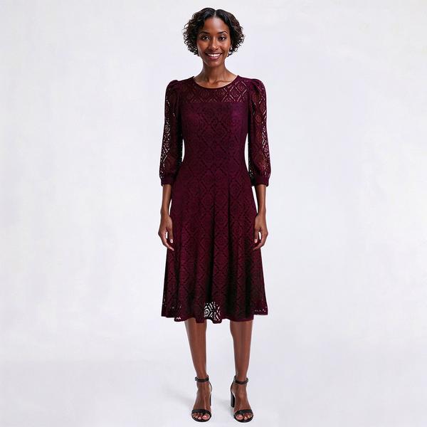 Womens Rabbit Rabbit Rabbit Elbow Puff Sleeve Fit & Flare Dress alternate view