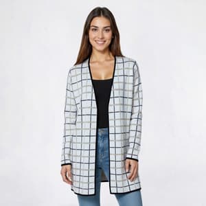 Womens Rafaella® Plaid Flyaway Cardigan