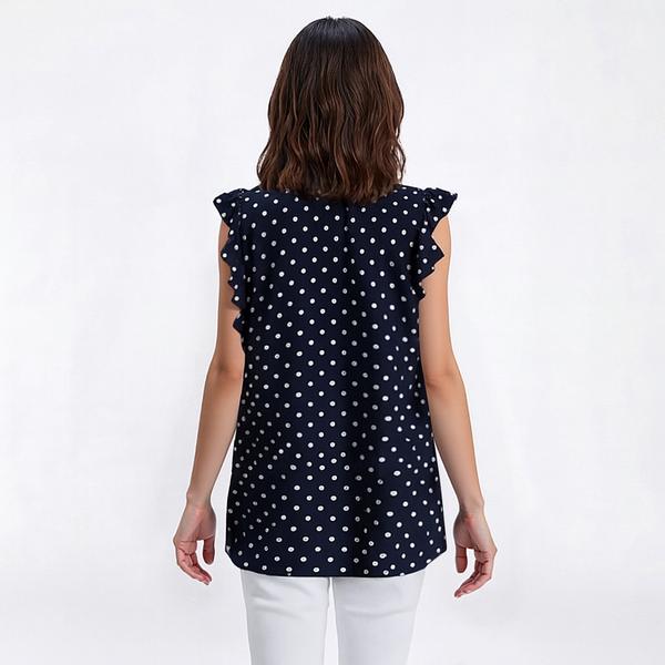 Womens Tommy Hilfiger Ruffle Sleeve Button Front Bow Blouse alternate view