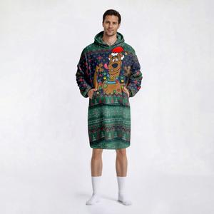 Mens Scooby Ugly Christmas Pajama Hoodie