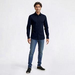 Mens Tom Baine Slim Fit Textured Dress Shirt - Black