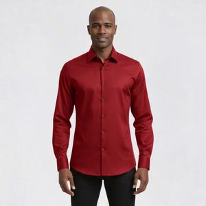 Mens Bill Blass Essentials Slim Fit Dress Shirt - Dried Berry alternate view