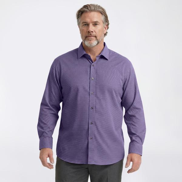 Mens Big & Tall Christian Aujard Stretch Dress Shirt-Purple/Lilac